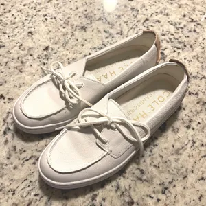 Cole Haan Boat Shoes Womens 8B White Leather Grandseries Nautical W20439 Loafers thumbnail 3