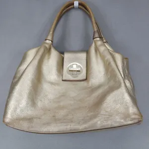 KATE SPADE‎ Gold Pebbled Leather Bexley Stevie Satchel Shoulder Bag Turn Lock thumbnail 1