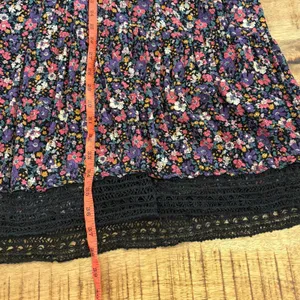 Natural Life Ditsy Floral Shirt Dress M Cottage Crochet Lace Trim Pockets Swing thumbnail 12