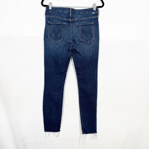 Mother Denim The Looker Ankle Fray Skinny Cigarettes Jeans Girl Crush Blue Wash thumbnail 4