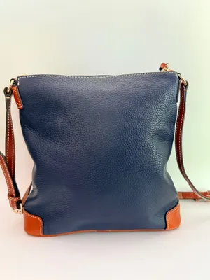 Dooney and Bourke Pebble Grain Crossbody Bag 2010s Midnight Blue Leather R264 thumbnail 4