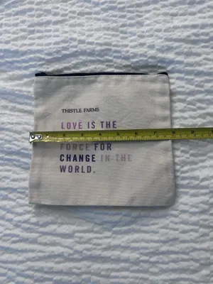 Thistle Farms Canvas Zip Pouch Cream NWOT thumbnail 4