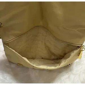 Daisy Fuentes Y2K Wristlet Clutch Purse Yellow Tan Gold Hardware Buckle Bag thumbnail 6