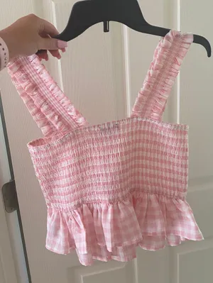 Forever 21 Pink Gingham Top thumbnail 2