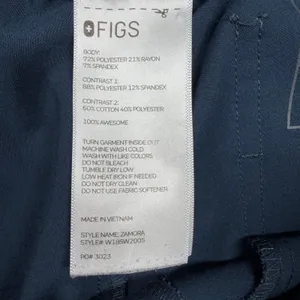 FIGS Zamora Jogger Scrub Pants Women’s Medium Navy Blue Technical Collection thumbnail 6