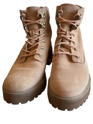 Timberland Waterproof Suede Lace Up Combat Boots Blush Pink Women’s US 8 EU 39 thumbnail 3