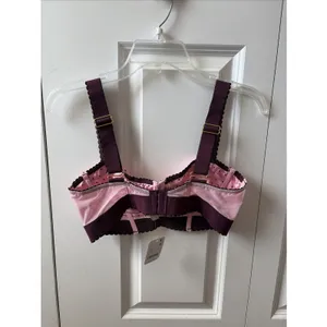 Free People Viva La Longline Underwire Balconette Bra Med Pink Polka Dot New thumbnail 3