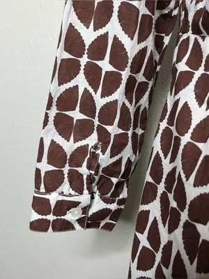 Julia Amory Brown Geometric Block Print 3/4 Sleeve Lightweight JA Shirt Dress thumbnail 6