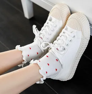 Amazon Heart Ruffle Ankle Socks ❤️🤍🖤 thumbnail 3