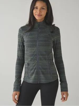 Lululemon Define Jacket Space Dye Twist Dark Slate Fatigue Green W1445 Sz 8 thumbnail 1