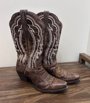 Dan Post Womens Distressed Brown Leather Western Cowboy Boots DP2369 Size 9M thumbnail 1