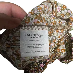 Faithfull The Brand Es‎ Saada Floral Smocked Dress Brown Pink Size 2 thumbnail 14