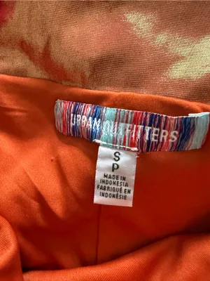 Urban Outfitters Kristy Disco Metallic Mini Dress Strapless Orange Shiny Small thumbnail 8