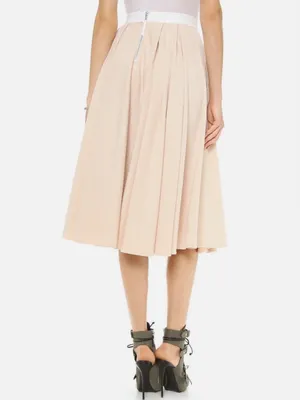 Torn by Ronny Kobo Almond May‎ Textured Lena Pleated Midi Skirt size Medium thumbnail 5