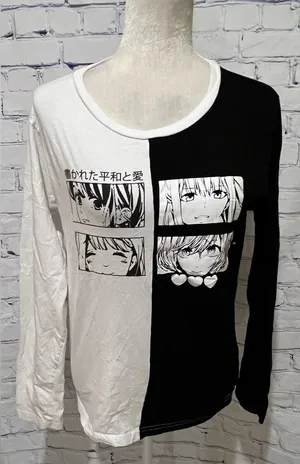 On Fire Womens Anime T-Shirt size L thumbnail 1