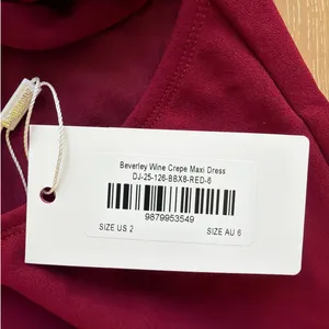Beginning Boutique Maxi Dress Crepe Tie Back Beverley Size US2 Wine Dark Red thumbnail 5