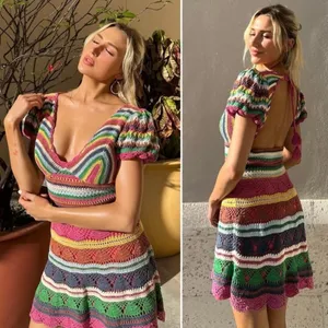 NWT Love the Label Larona Rainbow Crochet‎ Dress Size XS thumbnail 11