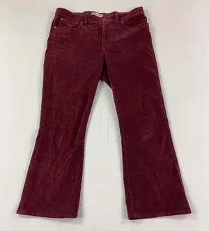 Madewell Cali Demi-Boot Jeans Womens 31 Red Corduroy Mid Rise Bootcut Stretch thumbnail 1
