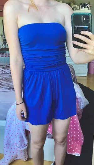 Pretty Blue Strapless Romper thumbnail 1