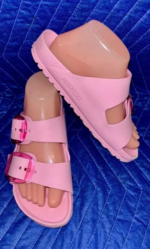 Birkenstock Arizona Eva Big Pink Translucent Buckles 2 Strap Sandals 7 thumbnail 1