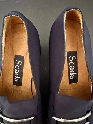 Scada Vintage Made in Spain Loafer Black Heels Size 6 thumbnail 6