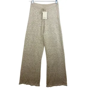 Elan Drawstring Swim Cover-Up Pants Beige Metallic Knit Wide Leg XS thumbnail 2