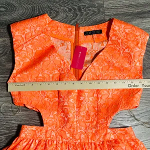 Neon Floral Brocade Fit & Flare Cut Out‎ Sides 0308 thumbnail 10