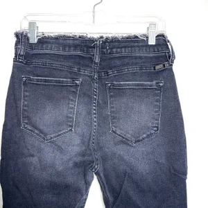 KanCan Charcoal Black High Rise Frayed Waist Skinny Jeans thumbnail 8