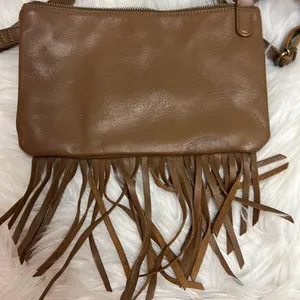 Lucky Brand Brown Leather Boho‎ Fringe Crossbody Bag Shoulder Handbag Purse thumbnail 3