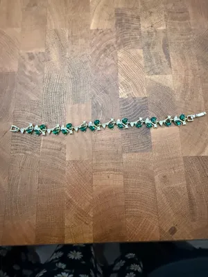 Emerald Green and Silver Tennis Bracelet 7’ thumbnail 2
