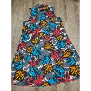 Aryeh Women's Black Blue Red Sleeveless Stretchy Flowy Short Dress Medium thumbnail 5