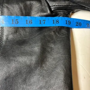 Adler Collection Black Genuine Leather Jacket Zip Front Collared Minimalist M thumbnail 7
