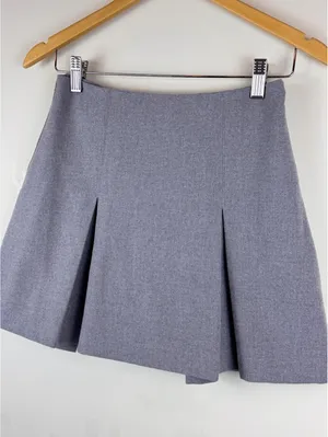 Abercrombie & Fitch Gray Pleated Mini Skort Size S High Rise Tailored Preppy thumbnail 4