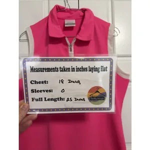 Nike Golf Womens Pink Dri-FIT Sleeveless Quarter Zip Polo Shirt‎ 520549-641 M thumbnail 2