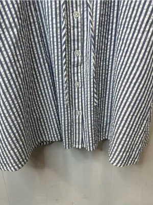 Appleseed's PS Blue and White Striped Sleeveless Midi Shirt Dress thumbnail 6