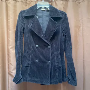 Rubbish Y2k corduroy black double breasted pea coat XS thumbnail 1