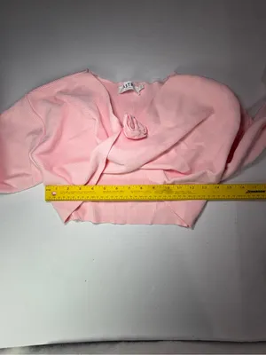 Astr Pink Cropped Twist-Front Ribbed Long Bolero Top thumbnail 3