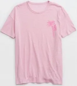 Aerie Linen Blend Palm Tree Print Tee thumbnail 1