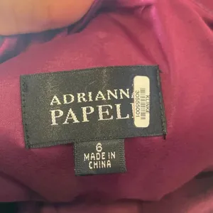 Adrianna Papell Cross neck burgundy midi pencil dress size 6 party business form thumbnail 8