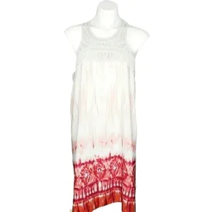 Charming Charlie Crochet Neck Dress Large Tie Dye Ombre Ikat Boho Summer Beach thumbnail 2