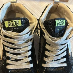 Golden Goose Mid Star Black Glitter and Silver Star Sneakers - Size 37 thumbnail 3