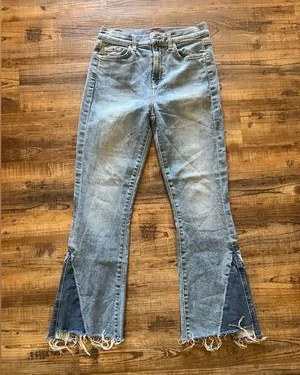 7 For All Mankind Blue Flare Wide Leg Jeans thumbnail 1