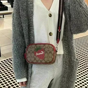 coach Mini Jamie Camera Bag In Signature Canvas With Wild Strawberry ch351 thumbnail 4