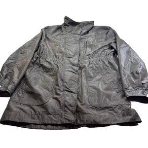 Liz Claiborne Lightweight Utility Jacket Women's L Metallic Brown Zip Snap Waist thumbnail 10