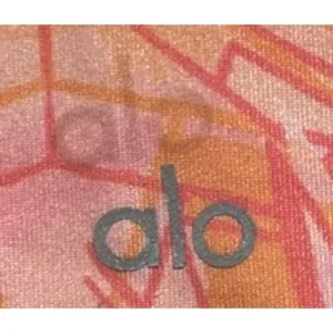 Alo Yoga Women Coral Pink Orange Geometric Print Capri Gym Sporty Small thumbnail 7