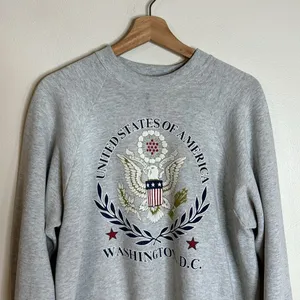 VTG‎ 80s 90s Gray Sweatshirt pullover Washington DC USA Size XL thumbnail 2