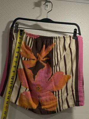 NWT Free People Tropical Floral Zebra Stripe Off Shoulder Boho Top Size Small thumbnail 7