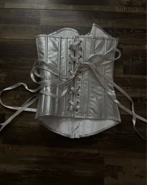 Amazon Silver Strapless Corset Zip Up Size XS thumbnail 3