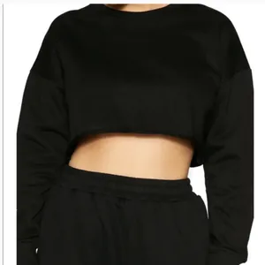 Naked Wardrobe Black Cropped Sweatshirt thumbnail 1