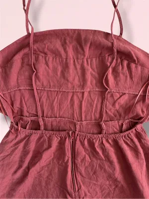 Audrey Parks Francesca’s Rust Rose Tie Back Wide Leg Jumpsuit Size S thumbnail 5